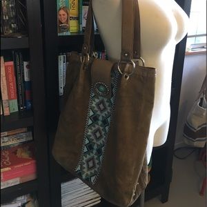Tasha Polizzi suede bead bag